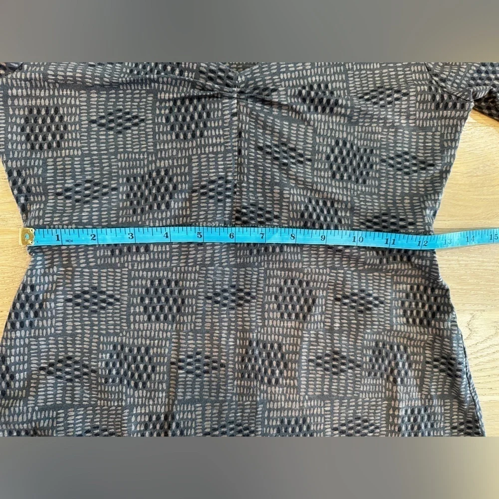 Toad&Co Rosalinda 3/4 sleeve dress dark graphite basket weave print size XS